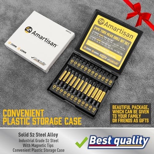 24-Piece Torx Bit Set S2 Steel T5-T40 Security Fastener