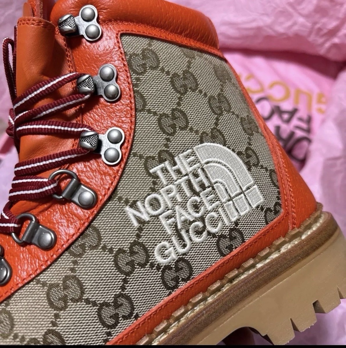 GUCCI × THE NORTH FACE トレッキングブーツ GG 34.5 グッチ×ザノースフェイスGUCCI×THE NORTH FACE GGスプリーム