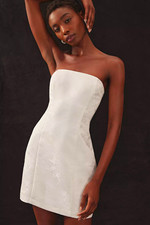 NWT Reformation Gabby Strapless Mini Dress Size 6 White Jacquard Bridal Party