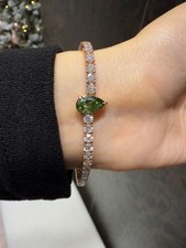 7.50ct Lab Grown Pear & Round Cut Diamond Tennis Bracelet, 9k Rose Gold