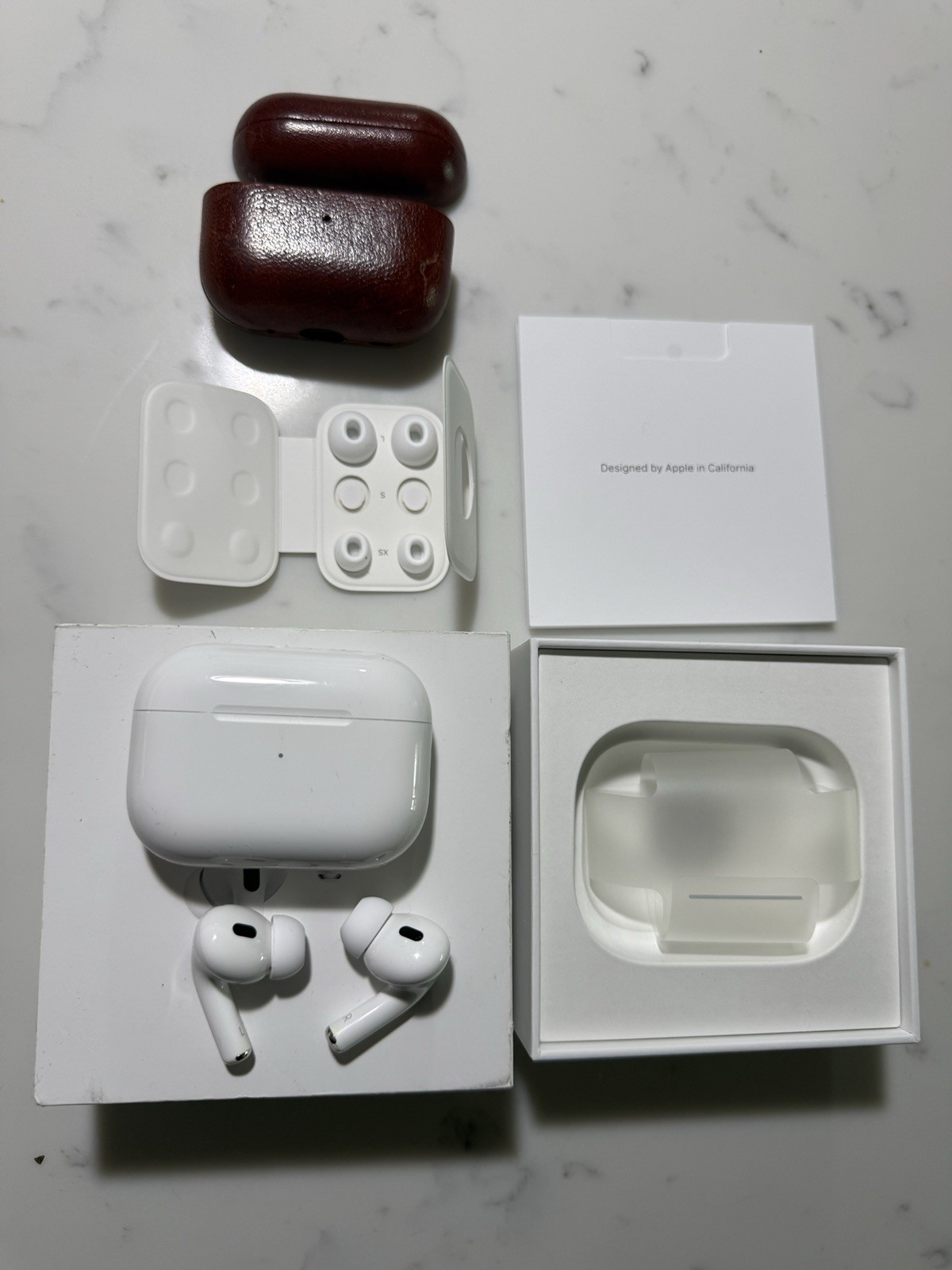 Apple Airpods Pro 2 100% Authentic Apple Leather Case *See Description*-image