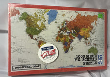 New In Box VINTAGE F.X. SCHMID 1000 PIECE Jigsaw Puzzle WORLD MAP 1996