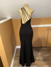 Windsor Strappy Bodycon Dress Black Sexy Cut Out Back Formal Large NWT