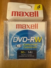 NEW Sealed Maxell DVD-RW 4-pack Camcorder 30 min 1.4 GB A5