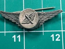 WWII Sweetheart Air Corps Wings w/ Officer Hat Homefront Pin Sterling