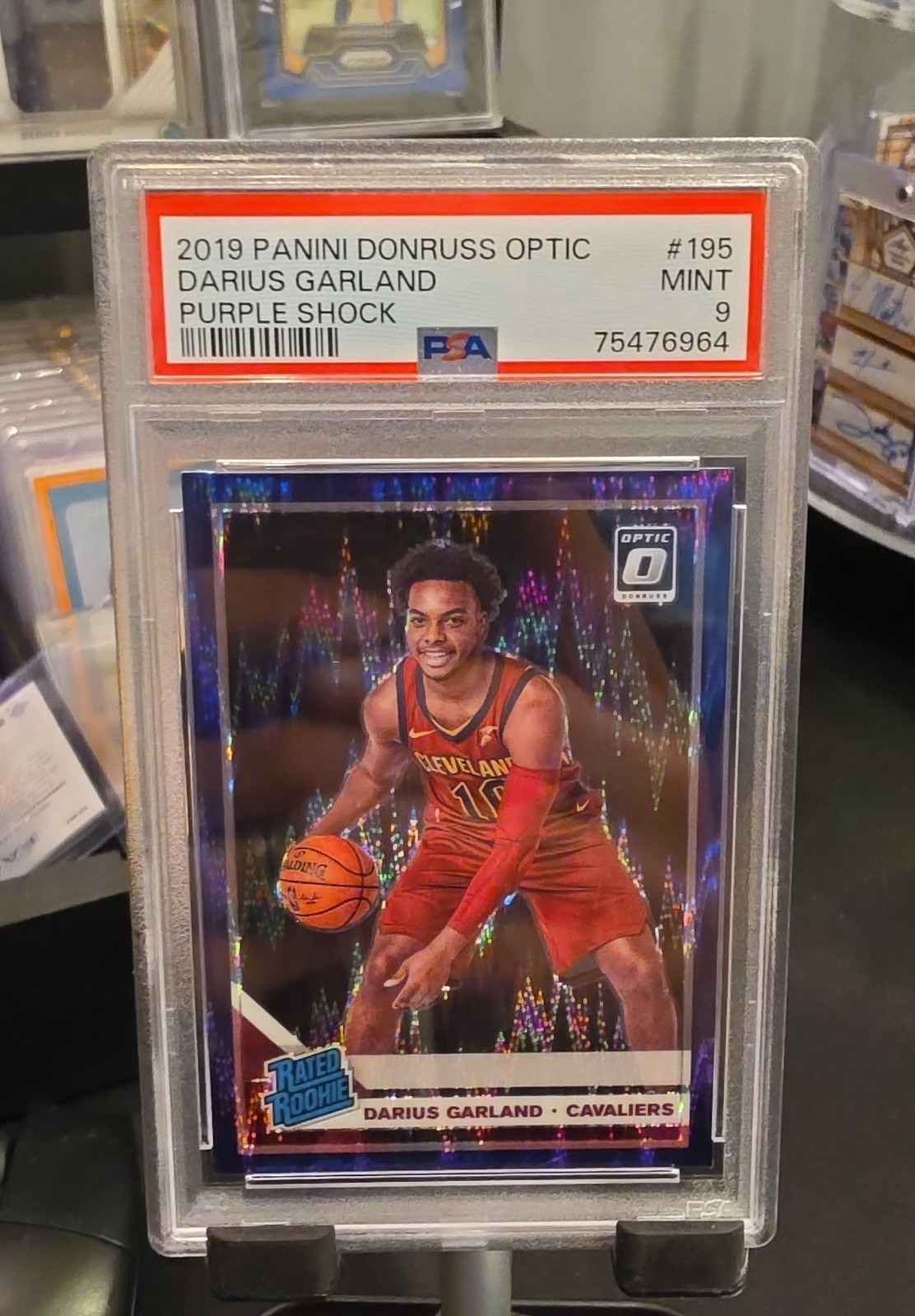 2019-20 Donruss Optic - Rated Rookie Darius Garland #195 Purple Shock Prizm (RC)