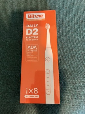 Bitvae R2 Rotating Electric Toothbrush for Adults with 8 Brush Heads, Black, New