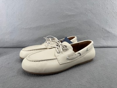 New Universal Thread Shoes Womens 7.5 Off White Boat Loafers Moc Toe Memory Foam