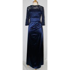 Miusol 3313 Satin & Lace Mother of Bride or Groom Gown-Size XL-NAVY BLUE- NEW