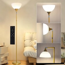 Torchiere Floor Lamp, 76" Tall Light Stand Lamp Dimmable with Remote, Gold ...
