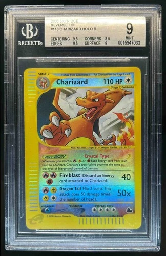 2003 Pokemon Skyridge Charizard Reverse Foil #146/144 BGS 9