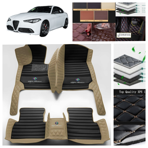 For Alfa Romeo Giulia 2017-2024 Car Floor Mats Leather Waterproof Carpets Luxury - Foto 28 di 34