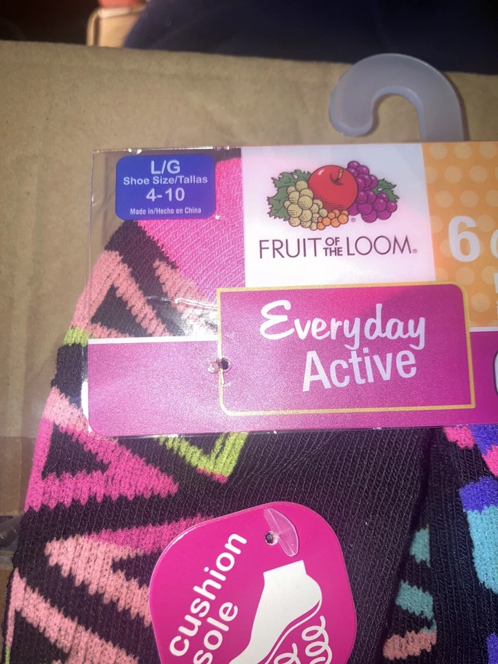 Calcetines al tobillo Fruit Of the Loom niñas talla grande 6 pares👍 Foto 3 de 4