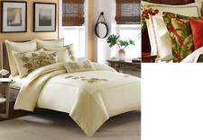 Tommy Bahama Embroidered Botanical Twin Duvet Cover/Anguilla Euro Sham Vanila
