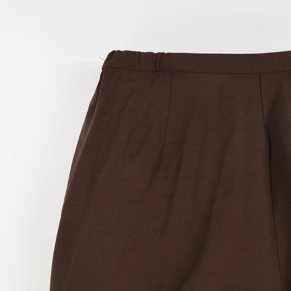 Norton McNaughton Dress Pants Womens Sz 8 Brown Stretch Waist High Rise Straight - Image 4 of 4