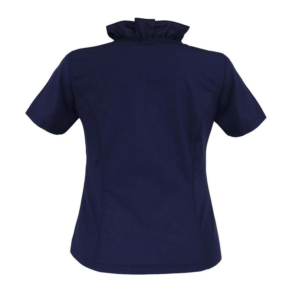 Trachtenbluse Dirndlbluse Trachten Damen Mieder Blusen Halbarm Blau Tailliert - Bild 3 von 4