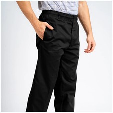 Mens Rugby Trousers Elasticated Waist Work Casual Smart Pants W32 to W44 Size
