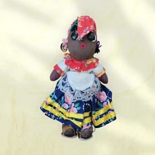 Vintage Folk Art African American Black Rag Cloth Doll