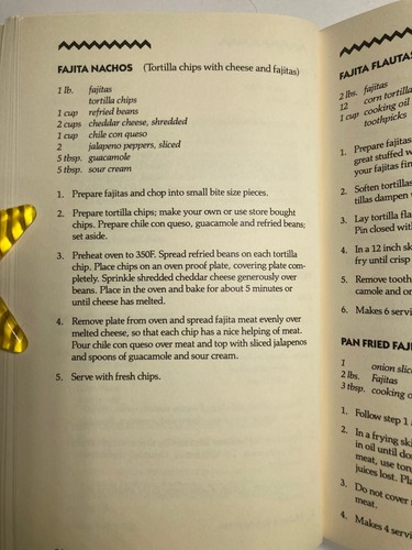 Fajita Fiesta By Rebecca Reyes Tex-Mex Fajitas Meals Desserts Mexican Food 1985 - Picture 18 of 24