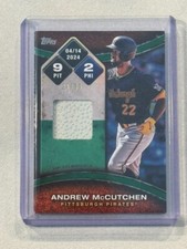 2025 Topps Series 2 Andrew McCutchen RTB-MCC Base Relic 21/99 Green Parallel SSP
