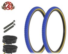 ALTA Bicycle DURABLE Tires 24" x 1.75" Blue/Gum Sidewall COMP III BMX 6PC SET.