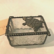 J. Devlin Glass Box w/ Turtle Clear Textured 3.25" x 2.5" x 2.25" 47.99