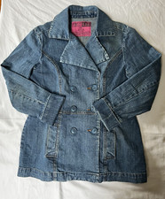 "CLASSIC DENIM" VTG 90's Double Breasted Denim Jacket Blazer 6 Buttons Women Med