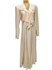 Vintage 80's Soft Pale Pink Rayon & Eyelet Dress by Wild Rose Size 8