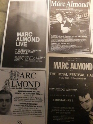 MARC ALMOND - UK LIVE TOUR DATES 1998 1992 1985 1984 original advert / magnet