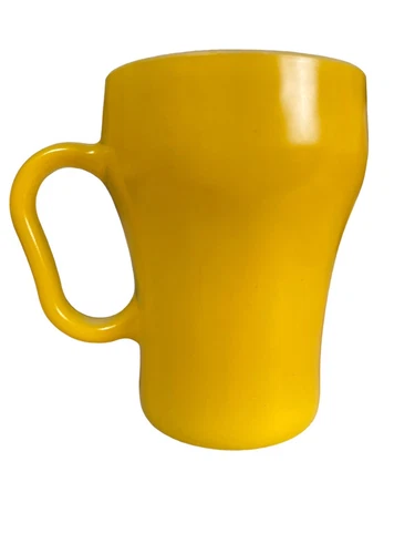 Vintage Yellow Anchor Hocking Fire King Cola Soda Fountain Glass Mug Cup