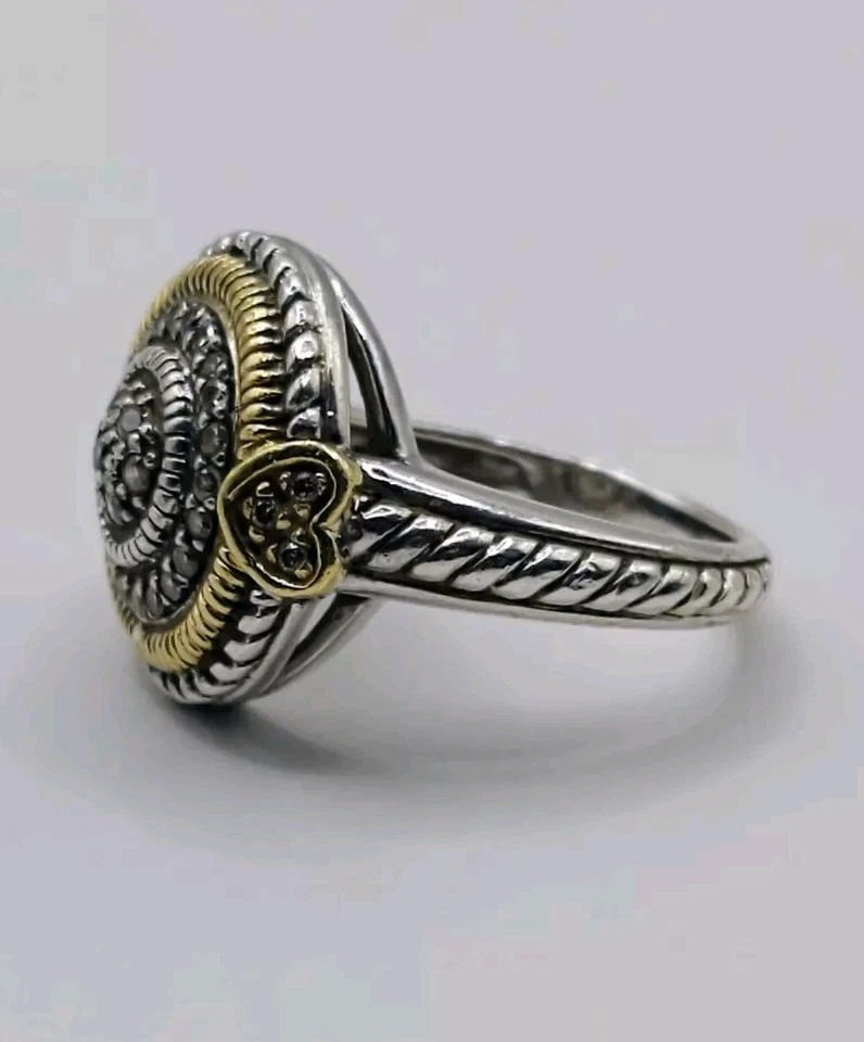 Anillo Lenox Judith Ripka Sterling 18k Pave Diamond Talla 7 JR TWO Foto 4 de 4