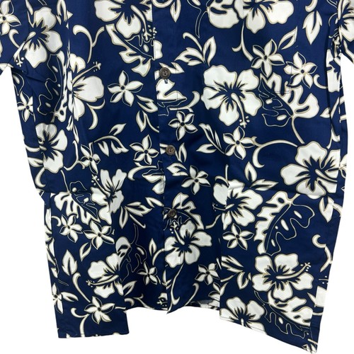 Hilo Hattie Men's Blue Hawaiian Shirt Size M Floral NWT Short Sleeve - Picture 4 of 12