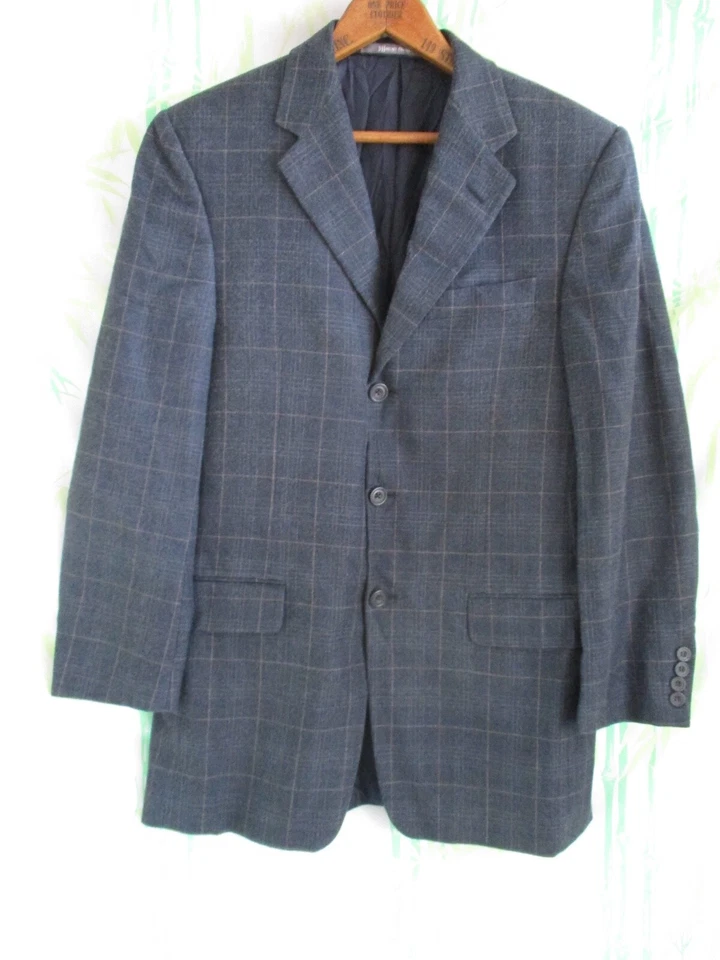 Hickey Freeman Madison серый клетку все сезон шерсти шелк двойной вентиляционный жакет 36R - Изображение 2 из 4