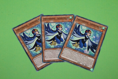 YuGiOh Playset LED8-DE043 Lyrikliedervogel Saphirschwalbe Common 3x