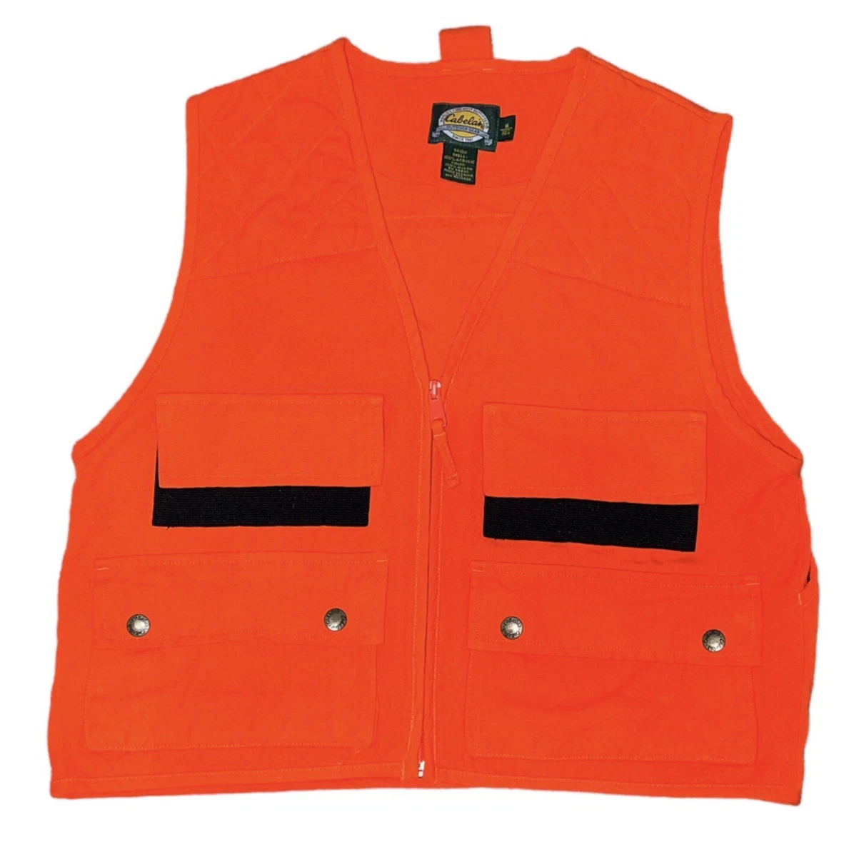 Cabelas mens hunting vest MEDIUM short Vest Full Zip pockets shooting vintage