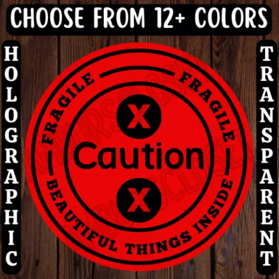 40 FRAGILE STICKERS 2'' ROUND LABELS SEALS SHIPPING SUPPLIES SCRATCH RESISTANT
