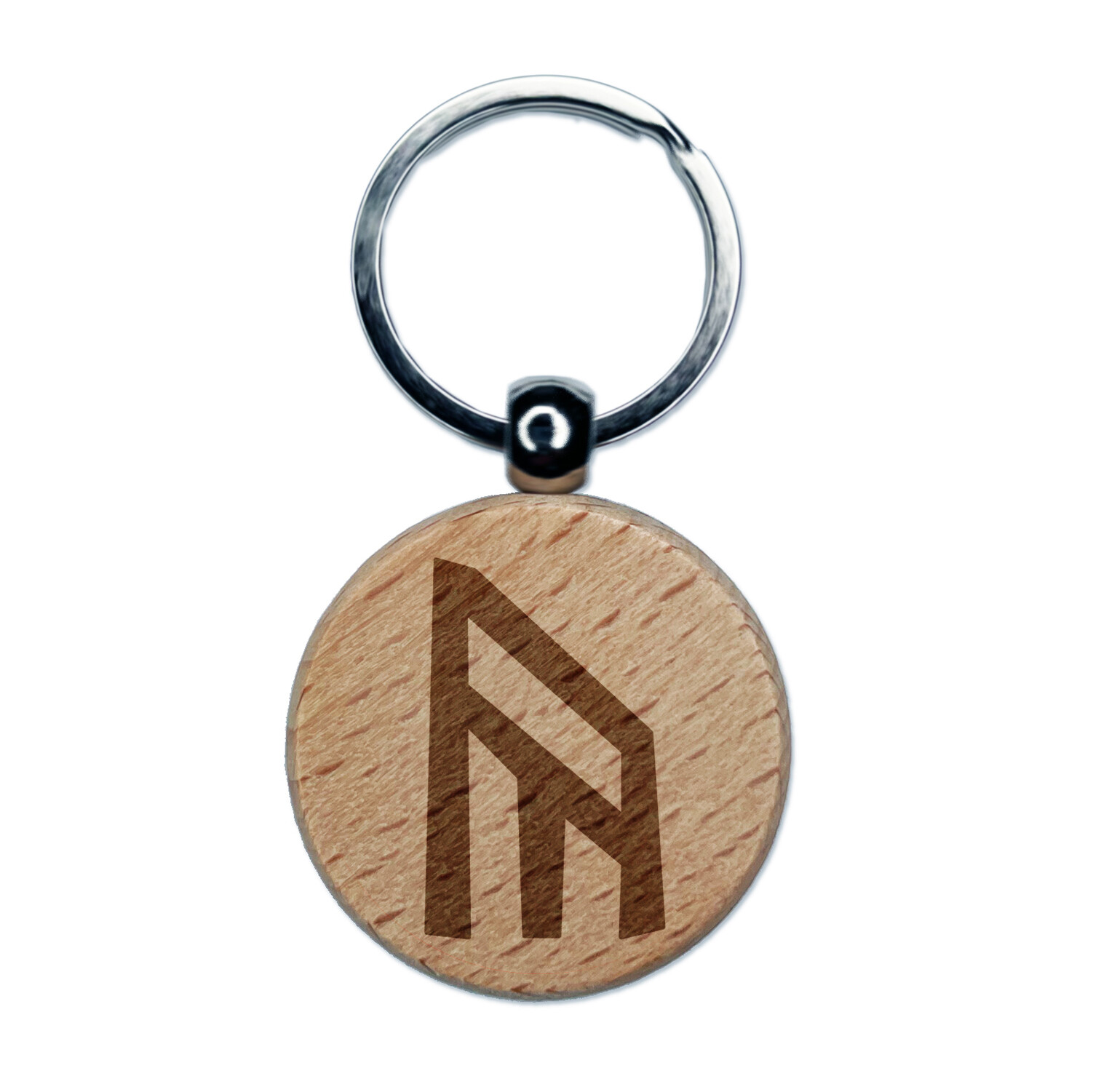 Norse Viking Dwarven Rune Letter Y Engraved Wooden Keychain Charm  
