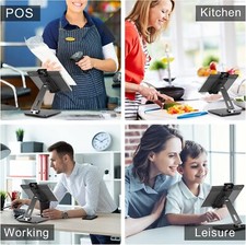 Tablet Stand Adjustable  Foldable, 360  Swivel Heavy Aluminum Tablet Holder for