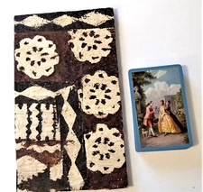 Vintage Congress 606 Bridge Playing Cards  - Rare TAPA CLOTH Score Pad Cover