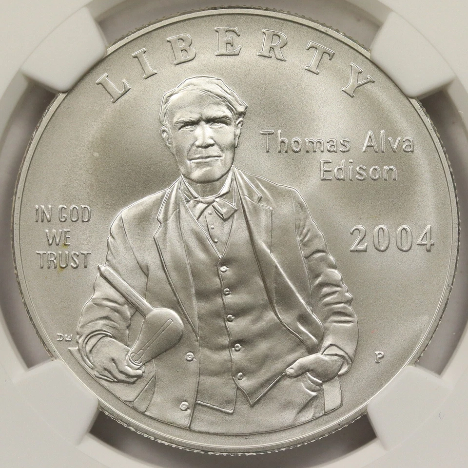 2004-P Thomas Alva Edison $1 Commemorative Dollar NGC MS70 - Image 3 of 4