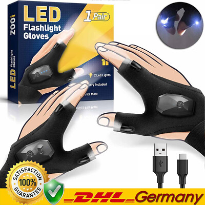 LED Handschuhe mit Wasserdichter Beleuchtung Reparatur bei Nacht Fischen Sport