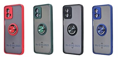 TPU Matte Clear Back Protective Case w/Magnetic Ring for Moto G 5G 2023 5G