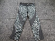Nike Pro Leggings/Pants Small Cropped 3/4 Dri Fit Athleisure Gym Yoga Grey