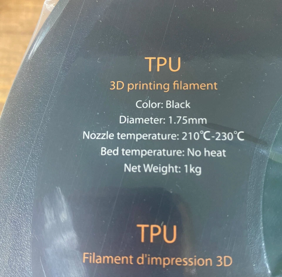 (2) Filamento para impresora 3D TPU AmazonBasics, 1,75 mm, negro, carrete de 1 kg (2,2 lb ea) Foto 3 de 4
