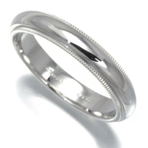 TIFFANY & Co. Together Platinum 4mm Milgrain Wedding Band Ring 9 $2,100 - Picture 1 of 5