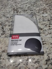 Lot 4 TYR Silicone Swim Caps/White/Hat/Wrinkle Free/Swimming/Adult Size
