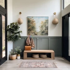 Half Wall Paneling, Pre-Cut Wainscoting Kit, Peel and Stick Wall Molding Kit