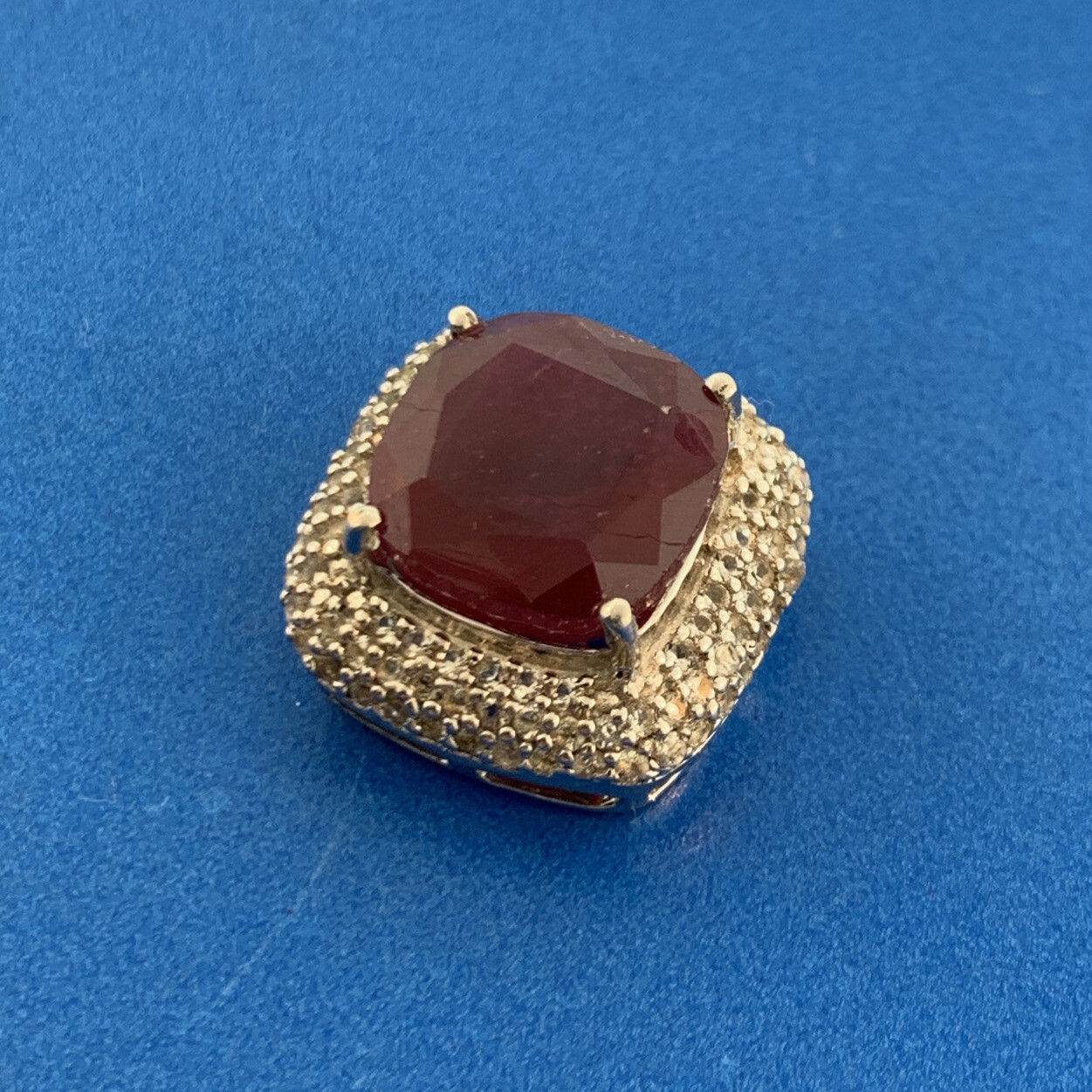 Designer Sterling Silver Ruby Solitaire Diamond A… - image 2