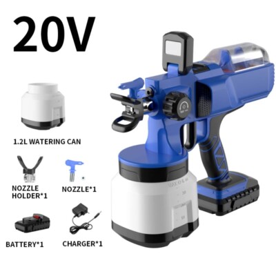 Battery High Voltage Airless Spray Machine Spray Gun Paint Coating Latex Paint