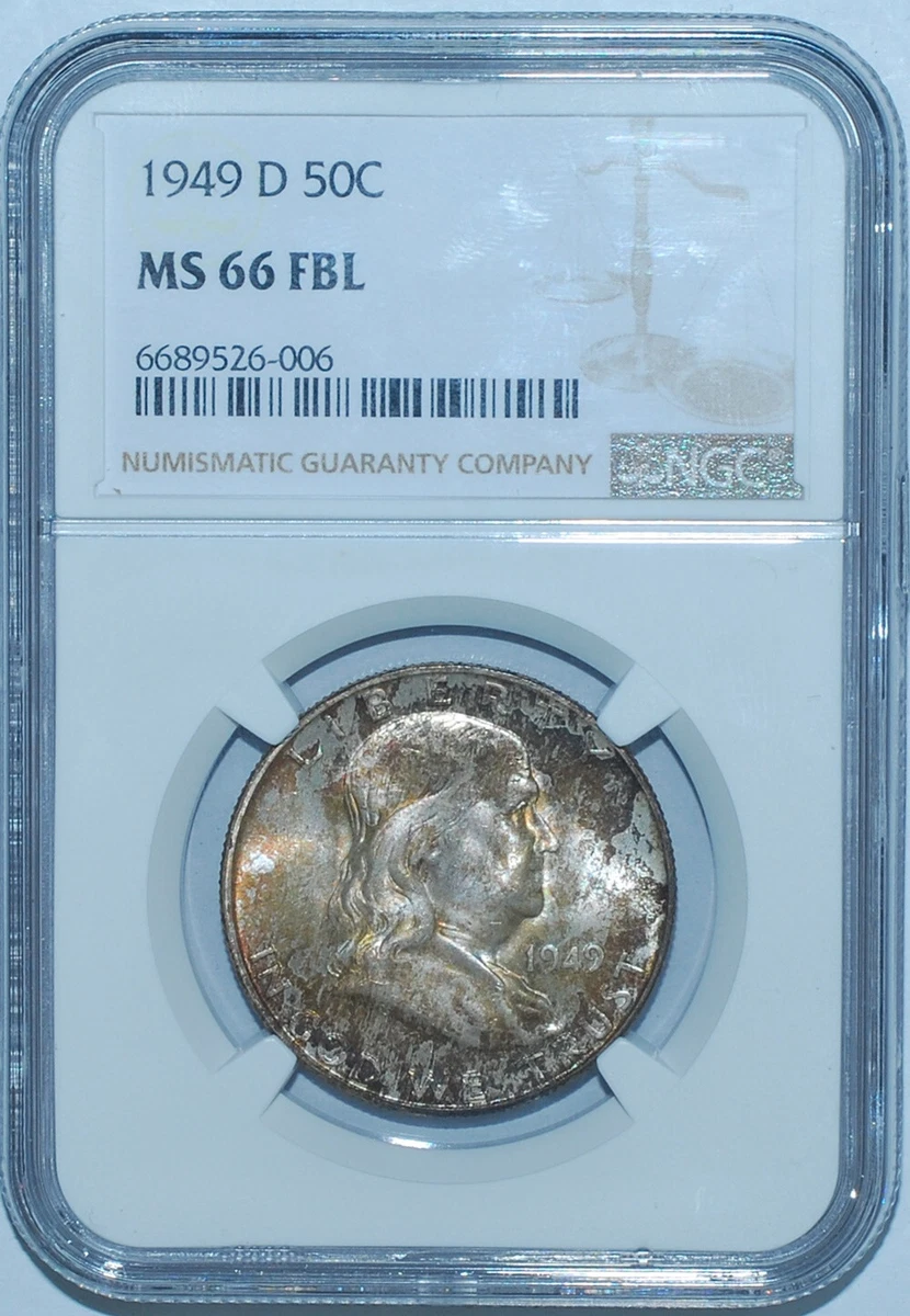 MS 66 Graded 1949 Year Franklin Half Dollars (1948-1963) for sale